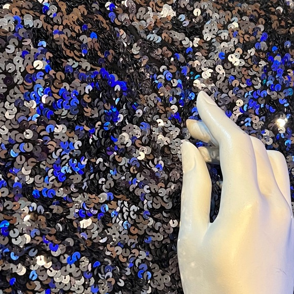 NWT Sean Collection Sequin Asymmetrical Camisole Silver Spaghetti Straps SZ XS - Picture 14 of 16